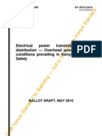 KS 1876-2-2010 Overhead Power Lines For Kenya - Safety