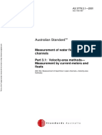 As 3778.3.1-2001 Measurement of Water Flow in Open Channels Velocity-Area Methods - Measurement by Current Me