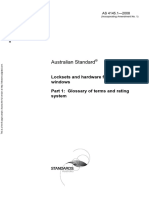 As 4145.1-2008 Locksets and Hardware For Doors and Windows Glossary of Terms and Rating System