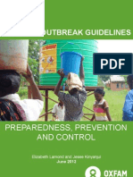 Cholera Outbreak Guidelines: Preparedness, Prevention and Control