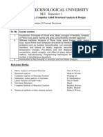 ME Civil Engineering - Computer Aided Structural Analysis & Design