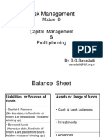 Risk Management: Capital Management & Profit Planning