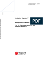 As ISO 10993.12-2004 Biological Evaluation of Medical Devices Sample Preparation and Reference Materials