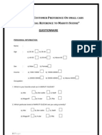 Maruti Questionnaire