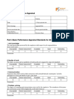 Employee Performance Appraisal Form