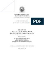 Sílabo Psicología y Técnicas de Intervención Conductual