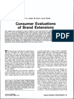 Consumer Evaluations of Brand Extensions