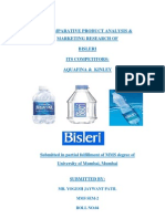 A Comparative Product Analysis & Marketing Research of Bisleri Its Competitors: Aquafina & Kinley