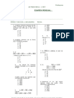 EXAMEN MENSUAL ARITMETICA SANTIAGO APOSTOL - 1 - Sec