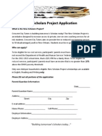 New Scholars Project Application