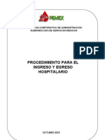 Procedimiento Ingreso y Egreso Hospital A Rio