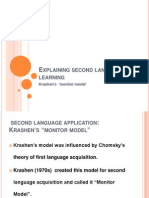 Explaining Second Language Learning Theories-Lecture