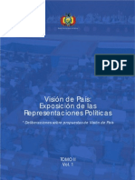 Tomo II. Visión de País: Exposición de Las Representaciones Políticas (Volumen I)