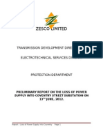 Report On Loss of Power Supply To Coventry On 130612 - Revised