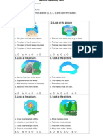 Nature: Reading Test: Look at The Pictures Choose The Correct Answer (A, B, C, D) and Color The Bubble