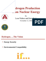 Hydrogen Production From Nuclear Energy