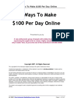 Ways To Make $100 A Day Part-Time On The Internet