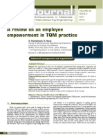 Role of Employees Empowerment On TQM