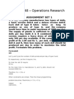 MB0048 - Operations Research: Assignment Set 1