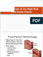 Topic 5 Nursing Care of The High-Risk Post-Partal Clients