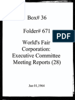 World's Fair Corporation - Executive Committee Meeting Reports - 06-01-1964