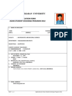 Application Form Asian Students Exchange Program 2012