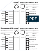 Dungeons & Dragons: Basic/Expert Character Sheet