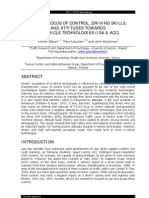 Traffic Locus of Control, Driving Skills, and Attitudes Towards In-Vehicle Technologies (Isa & Acc)