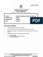 Course Course Code Examination Time Spectrochemical Methods of Analysis CHM580 JUNE 2012 2 Hours