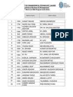 UET IBM BBA 4th Merit List 2012