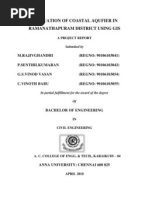 Evaluation of Coastal Aquifier in Ramanathapuram District