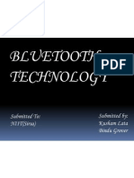 Bluetooth Technology: Submitted By: Kusham Lata Bindu Grover Submitted To: NIIT (Sirsa)