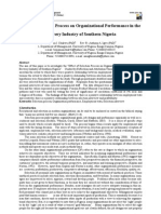 Effect of Selection Process On Organizational Performance in The Brewery Industry of Southern Nigeria