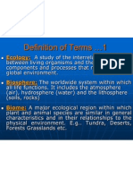 Definition of Terms 1: Ecology