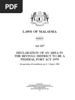 Declaration of An Area in The Bintulu District To Be A Federal Port Act 1979 - Act 217