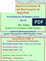 Decentralization Governance &amp P. Raj Scenario in Rajasthan