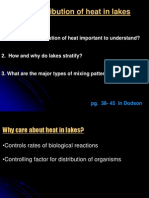 The Distribution of Heat in Lakes