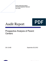 Audit Report: Prospective Analysis of Parent Centers