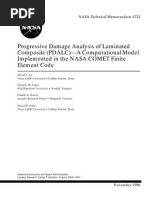 Progressive Damage Analysis of Laminated Composite (PDALC) - A Computational Model Implemented in The NASA COMET Finite Element Code