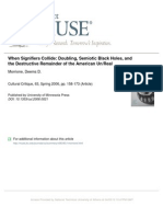 When Signifiers Collide: Doubling, Semiotic Black Holes, Andthe Destructive Remainder of The American Un/Real