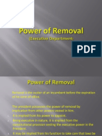 Power of Removal & Control (Executive Department)