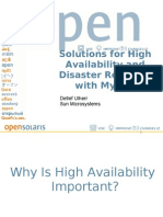 Solutions For High Availability and Disaster Recovery With MySQL