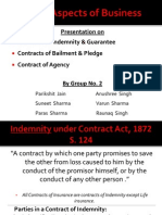 Indemnity Bailment Pledge Guarantee