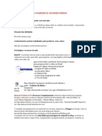 Plano de Aula Sobre FAZENDO E OUVINDO RÁDIO