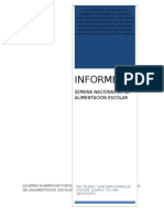 Informe Semana Nacional de La Alimentacion Escolar