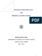 RBI's Uniform Regulations and Rules For Banker's Clearing Houses in India