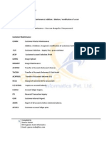 Finacle Menu Options