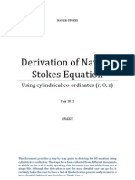 Navier-Stokes Derivation in Cylindrical Coordinates