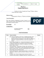 (B-Tech Elt Course Outline) Physics I - GS111