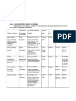 Guia para EspecificaÇÃo Do Papel